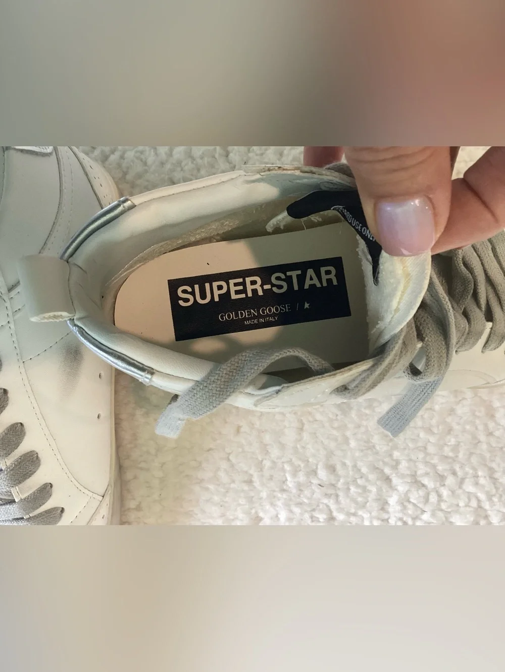Golden Goose Mid Star Sneakers Womens  EU 39 White Silver Distressed Luxury